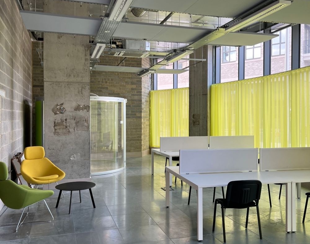 Co-working desks next to Barking station